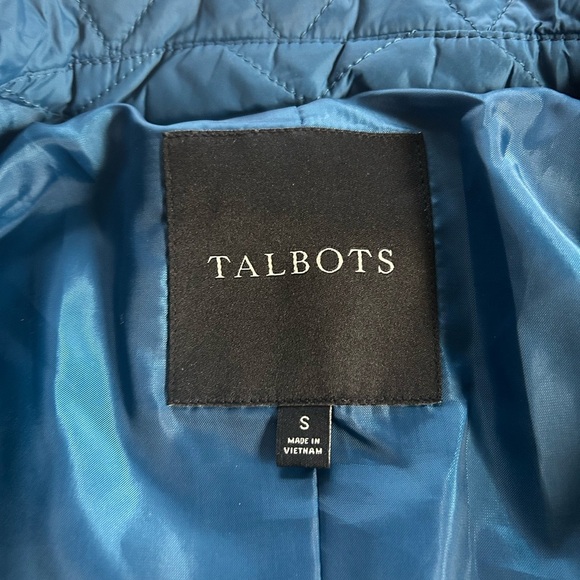 Talbots Diamond Quilted Lightweight Jacket Blue size Small Snap Closure - Picture 4 of 8